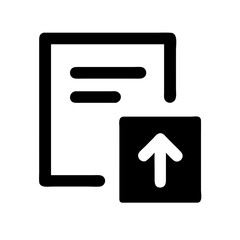 Poster - Document upload icon with arrow, digital file transfer concept