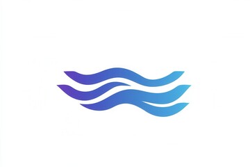 Aufkleber - Wavy blue line icon symbolizes calmness in a minimalist abstract style