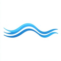 Fototapete - Wavy blue line icon representing calmness in minimalist abstract style