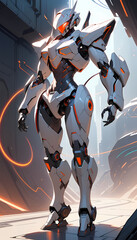 Wall Mural - cybernetic titan: a powerful futuristic robot with cutting-edge technology
