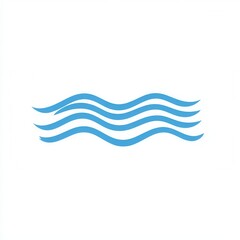 Poster - Wavy blue line icon represents calmness in a minimalist abstract style emphasizing serenity and simplicity in design