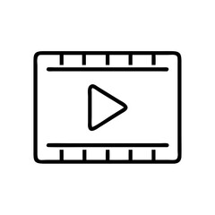 Poster - Video play button icon, digital streaming concept