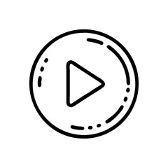 Poster - Simple video play button icon with circle, digital interaction concept