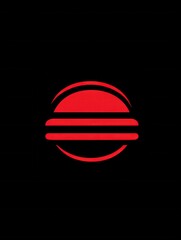 Aufkleber - Minimalist burger icon logo with bold colors, showcasing playful and clean fast food design for modern restaurants or takeouts