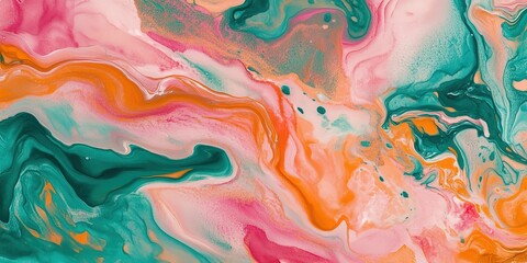 Poster - Fluid art design swirls vibrant colors with gold accents, a dynamic abstract background , 32k Resolution