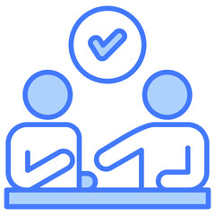 Poster - Negotiation Blue Icon