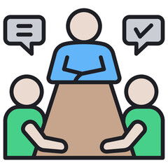 Poster - Meeting Lineal Color Icon