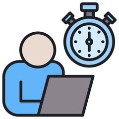 Poster - Overtime Lineal Color Icon