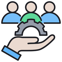 Poster - Customer Management Lineal Color Icon