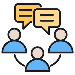 Poster - Team Communication Lineal Color Icon
