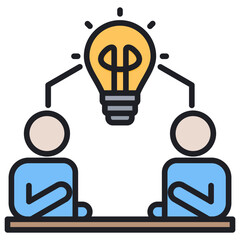 Poster - Brainstorming Lineal Color Icon
