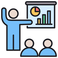 Poster - Business Presentation Lineal Color Icon