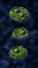 Wall Mural - Floating islands in space with structures
