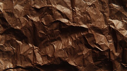 Poster - Detailed crumpled brown paper texture creating a vintage effect