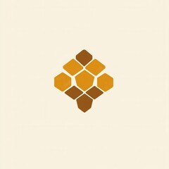 Aufkleber - Modern minimalist honeycomb logo design featuring golden honey shades and a clean aesthetic suitable for natural branding concepts