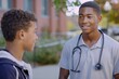 © Yuliia - African American Psychologist Provides Support and Guidance to Troubled Young Man in Close-Up Shot