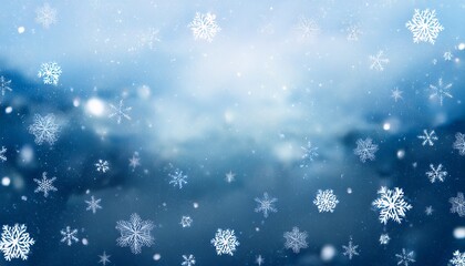 Wall Mural - abstract snow background sky snowflakes gradient
