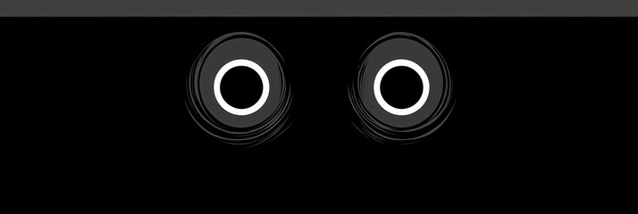 Aufkleber - Dark face with wide fearful eyes creates an eerie atmosphere in minimalist art