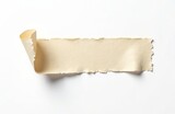Torn masking paper tape with jagged edge isolated on transparent background. Beige paper fragment material piece with rough ripped texture. Sticky disrobed adhesive element for craft design projects