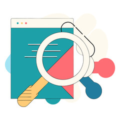 Poster - Search icon exploring digital interface, web navigation concept