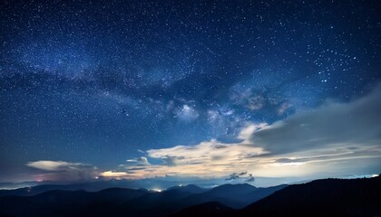 Wall Mural - night sky with stars and clouds