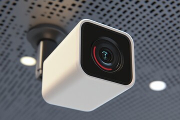 Poster - High-definition motion detection camera mounted on ceiling for surveillance purposes