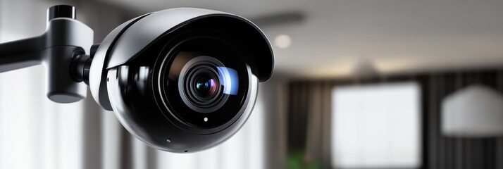 Poster - Video camera with motion detection for home security in modern living space