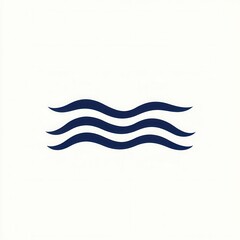 Poster - Wavy blue line representing calmness in a minimalist abstract style with a simple aesthetic