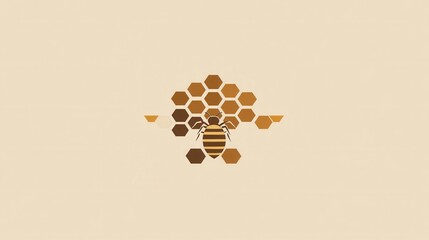 Aufkleber - Minimalist honeycomb logo design featuring golden honey shades for modern natural branding