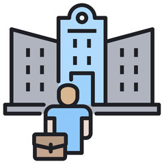 Poster - Company Lineal Color Icon