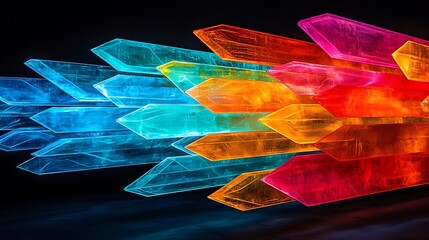 Aufkleber - Luminous Crystal Abstract Art Background Modern Technology Design