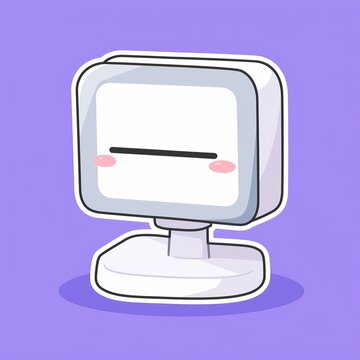 Cute Cartoon Computer Illustration