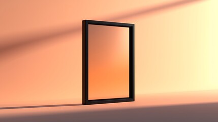 Poster - Minimalist Black Frame Peach Background Modern Design Template