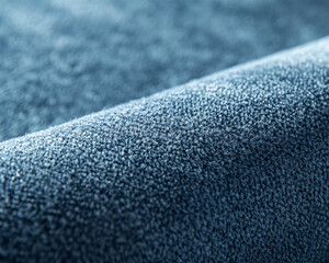 Poster - Close-up of blue textile texture, showing dense, short fibers creating a plush appearance, symbolizing softness, comfort, and luxury, ideal for background use