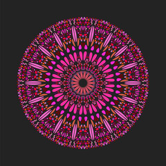 Poster - Geometrical colorful round floral pattern mandala art