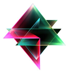 Wall Mural - png techno geometric shape light neon technology.