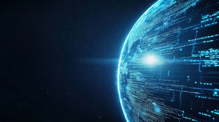 Poster - Futuristic Virtual Gaming World with Digital Elements and Bright Cosmic Features