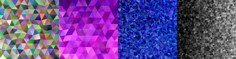 Poster - Chaotic triangle polygon background collection