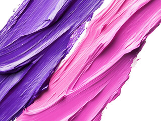 Poster - Vibrant Purple And Pink Paint Strokes On Transparent Background, PNG