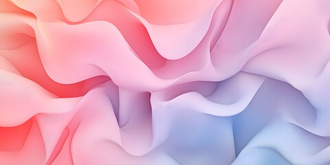 Wall Mural - abstract art. background of light pink and blue pastel colors. abstract wavy 3d shapes. soft airy te