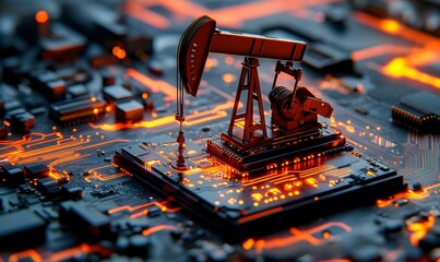 Poster - Oil Industry Technology Convergence: Digital Oilfield Innovation Concept