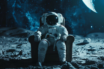 Poster - Generated with AI image of futuristic planet exploration