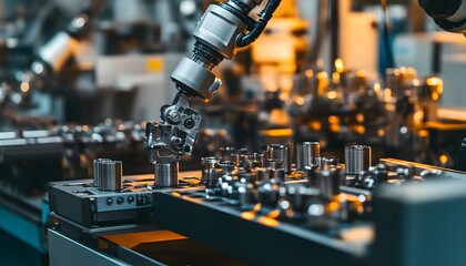 Poster - Industrial Robot Arm Manufacturing Metal Components