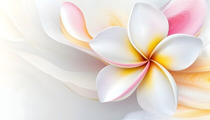 Poster - Elegant Plumeria Blossom Abstract Floral Design