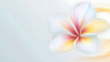 Poster - Delicate Pastel Plumeria Flower Artistic Illustration
