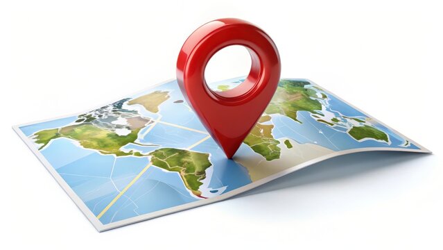 Red Map Pointer on World Map