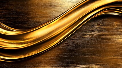 Wall Mural - elegant gold colored wavy metal texture creating a dynamic and reflective surface for artistic desig