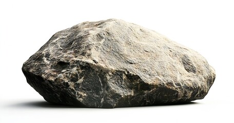 Aufkleber - Large rough stone on a plain background representing natural elements and earthy textures : Generative AI