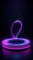 Wall Mural - hypnotic glowing light in the shape of a heart creating a dreamy effect with a spiral drop backgroun
