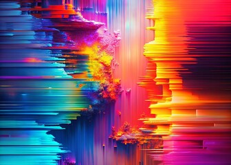 Poster - Digital Glitch Art: Abstract Background with Copy Space for Text or Logo